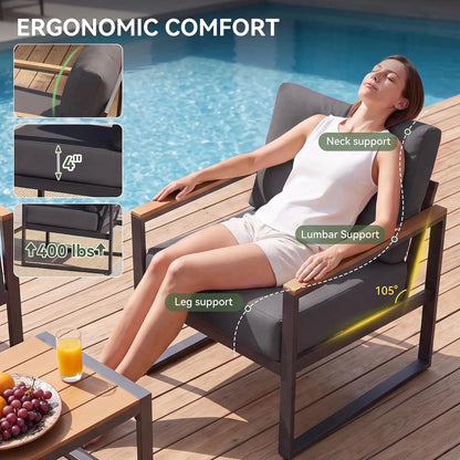 4-Piece Wicker Patio Conversation Set