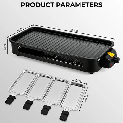 Electric Raclette Grill with 4 Pans