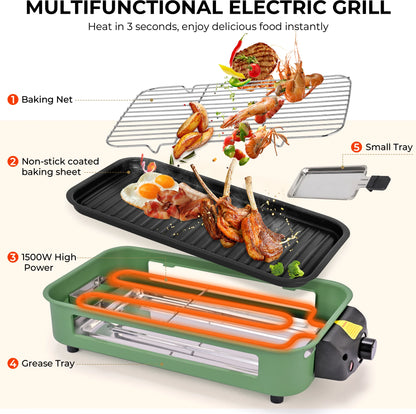 Electric Grill with Removable Griddle