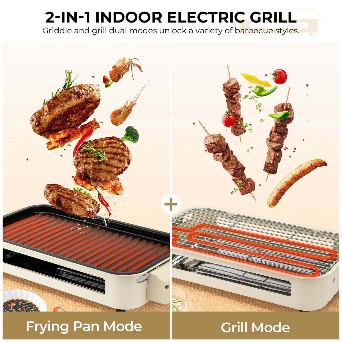 Electric Grill with Removable Griddle