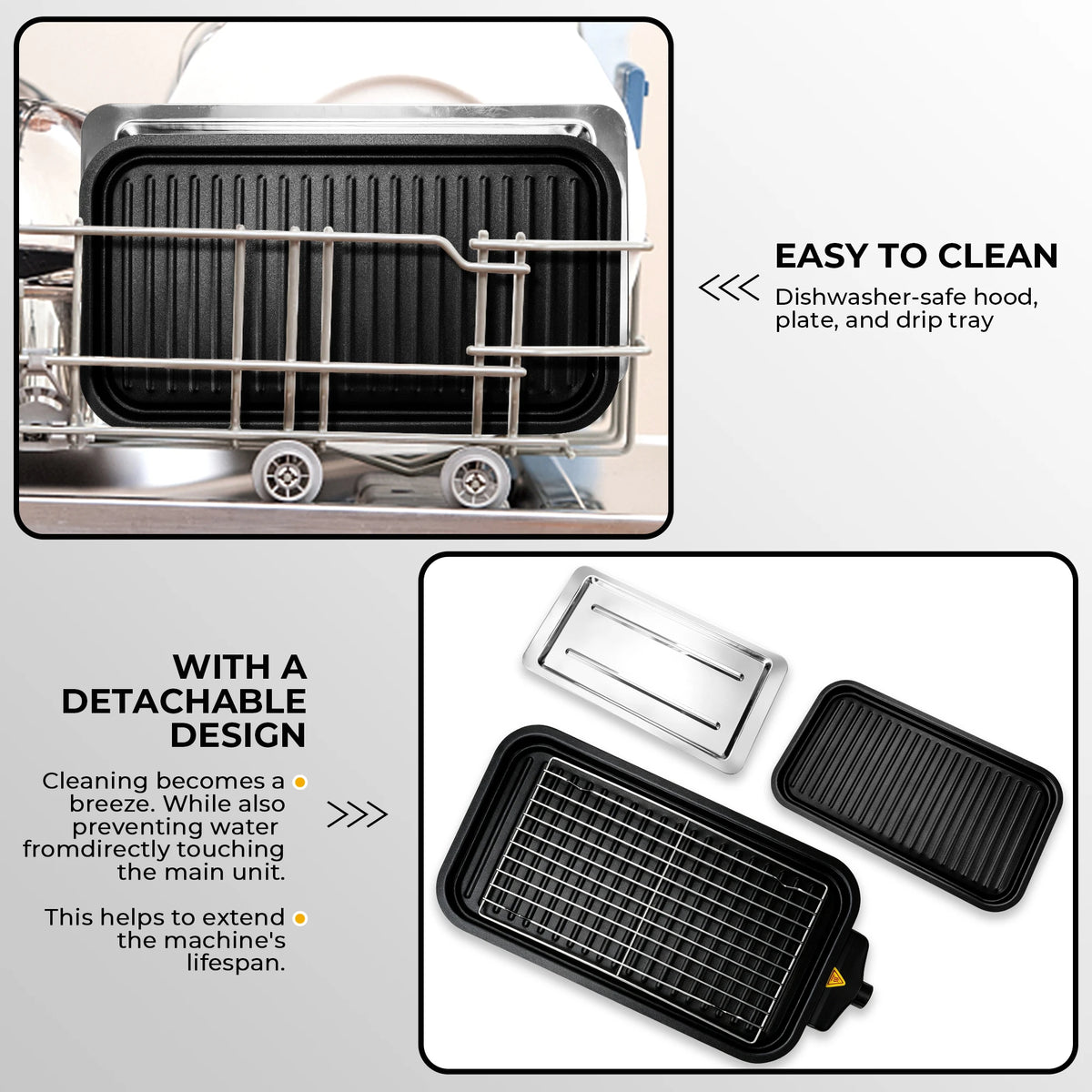 Electric Raclette Grill with 4 Pans