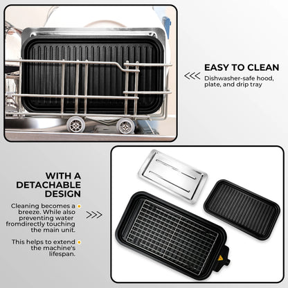 Electric Raclette Grill with 4 Pans