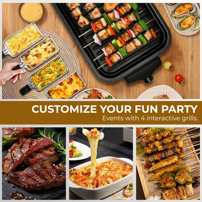 Electric Raclette Grill with 4 Pans