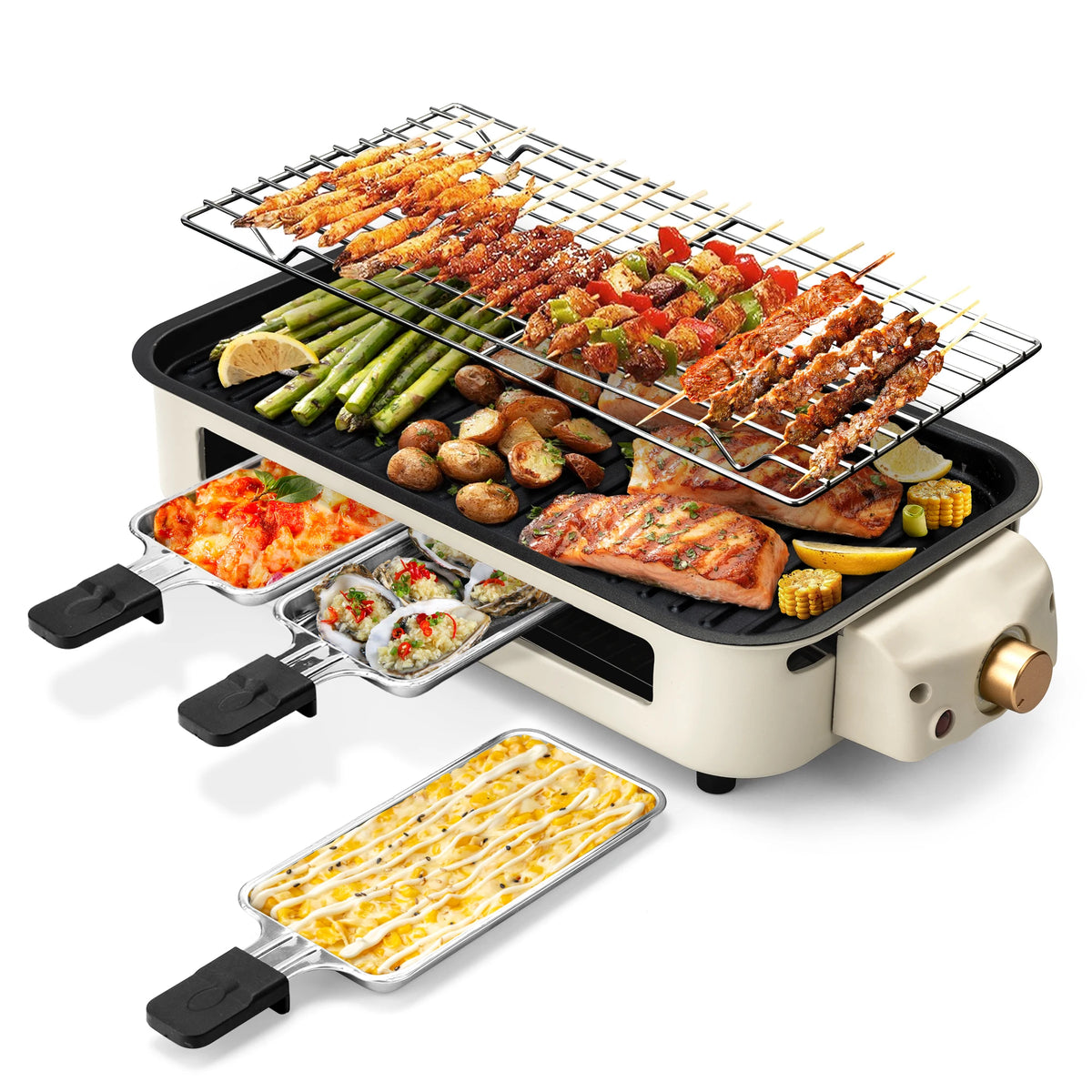 Electric Grill with Removable Griddle