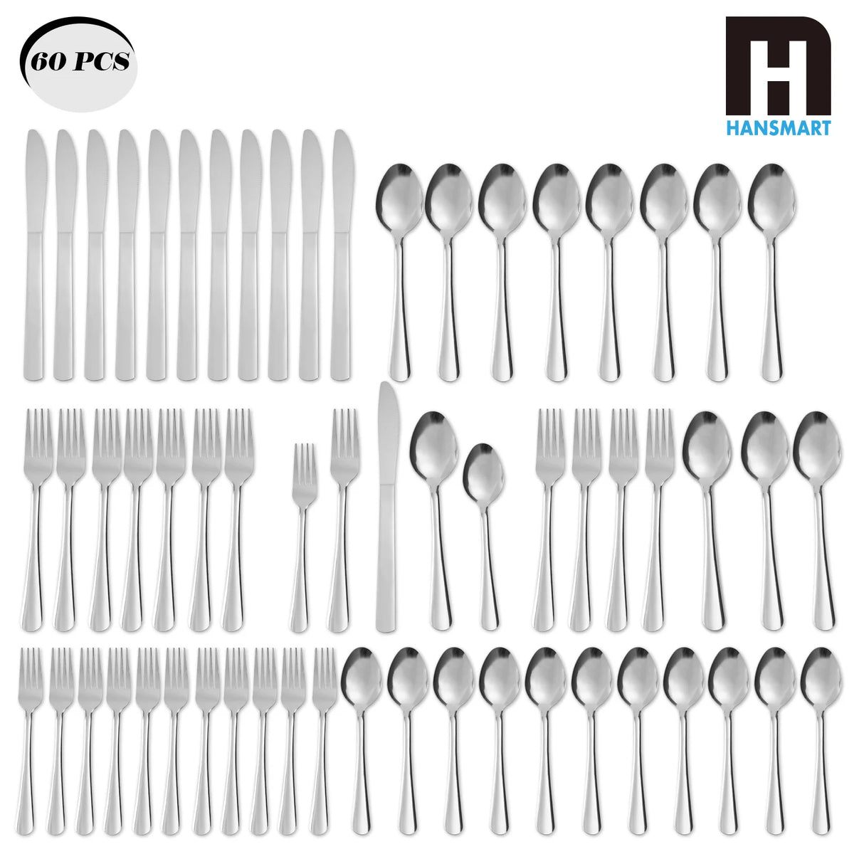 60-Piece Stainless Steel Flatware Set