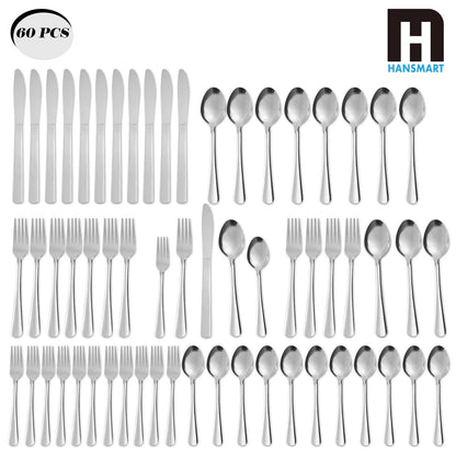 60-Piece Stainless Steel Flatware Set