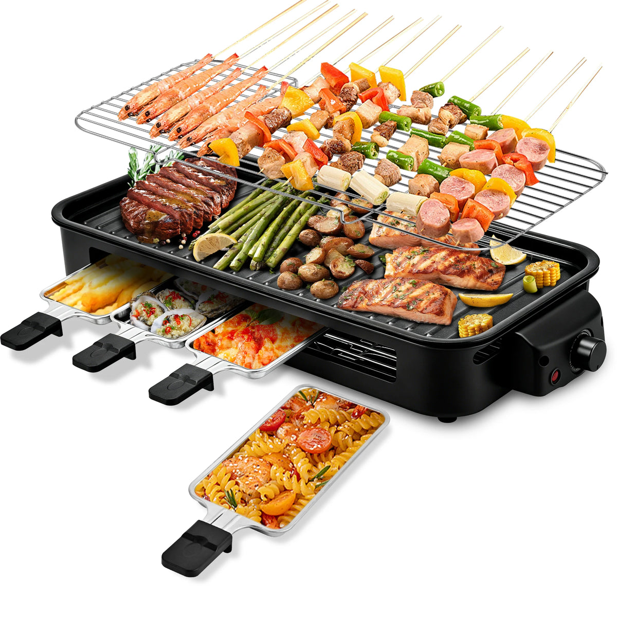 Electric Raclette Grill with 4 Pans