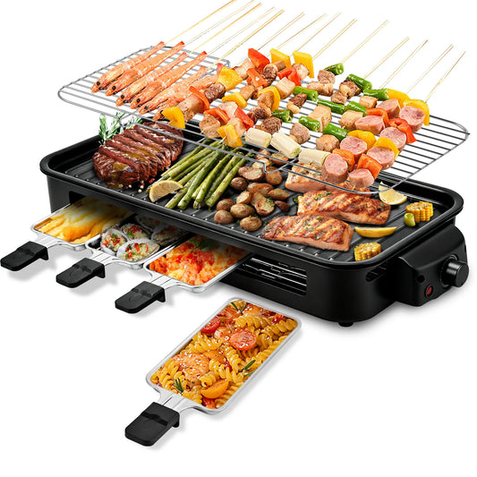 Electric Raclette Grill with 4 Pans