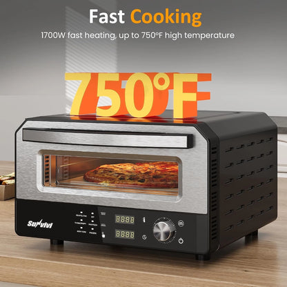 12-Inch Electric Pizza Oven with Stone and Peel