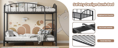 Cama de cama doble de metal con escalera