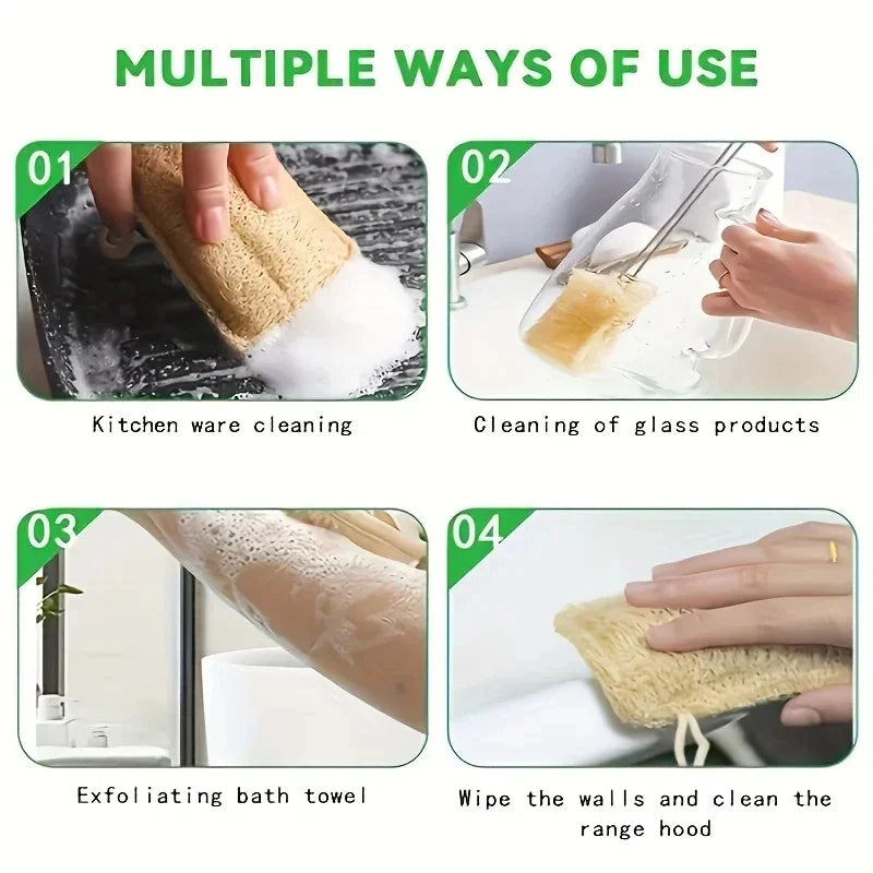 6-Piece Natural Loofah Sponge Set