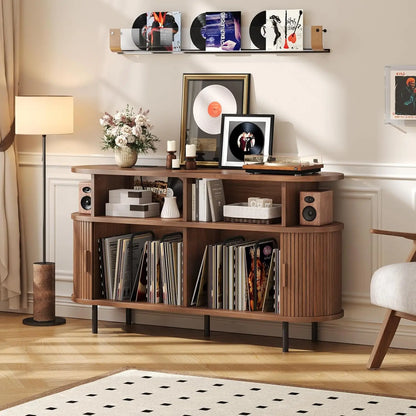 55-Inch Record Player Stand with Charging Station