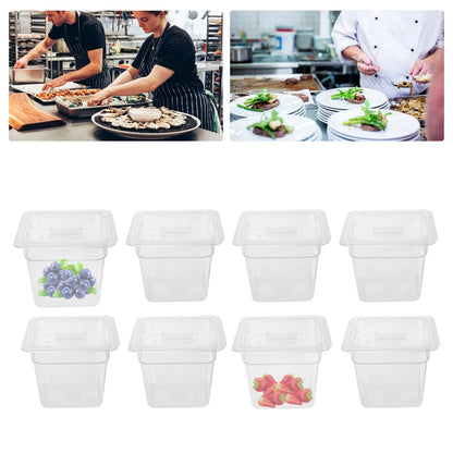 8-Pack Acrylic Food Storage Pans with Lids