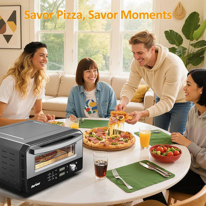 12-Inch Electric Pizza Oven with Stone and Peel