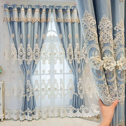 Embroidered Floral Blackout Curtains