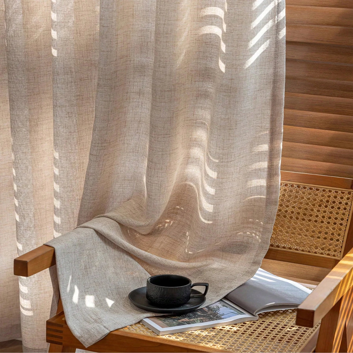 Linen Sheer Curtain Panel