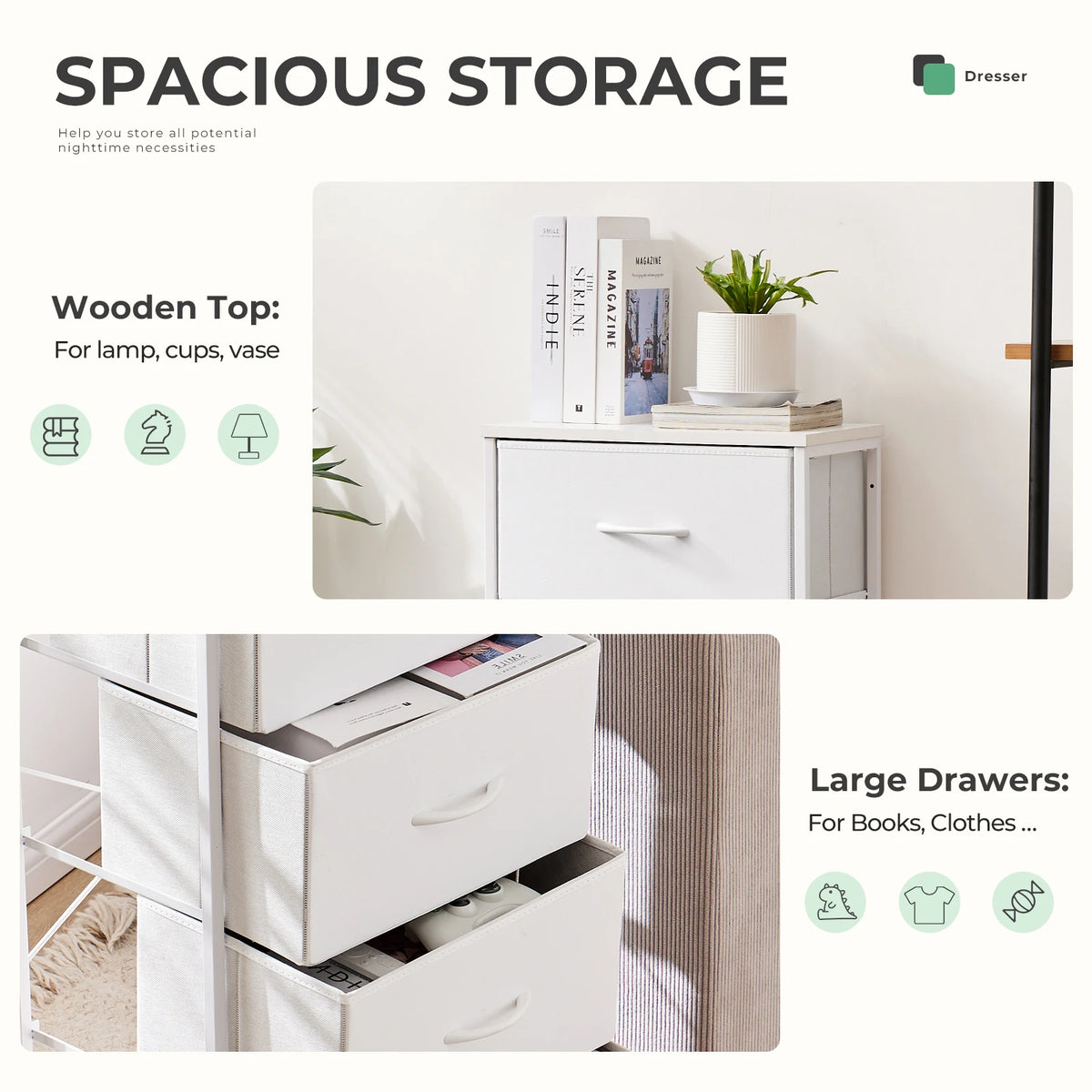 4-Drawer Fabric Storage Cabinet