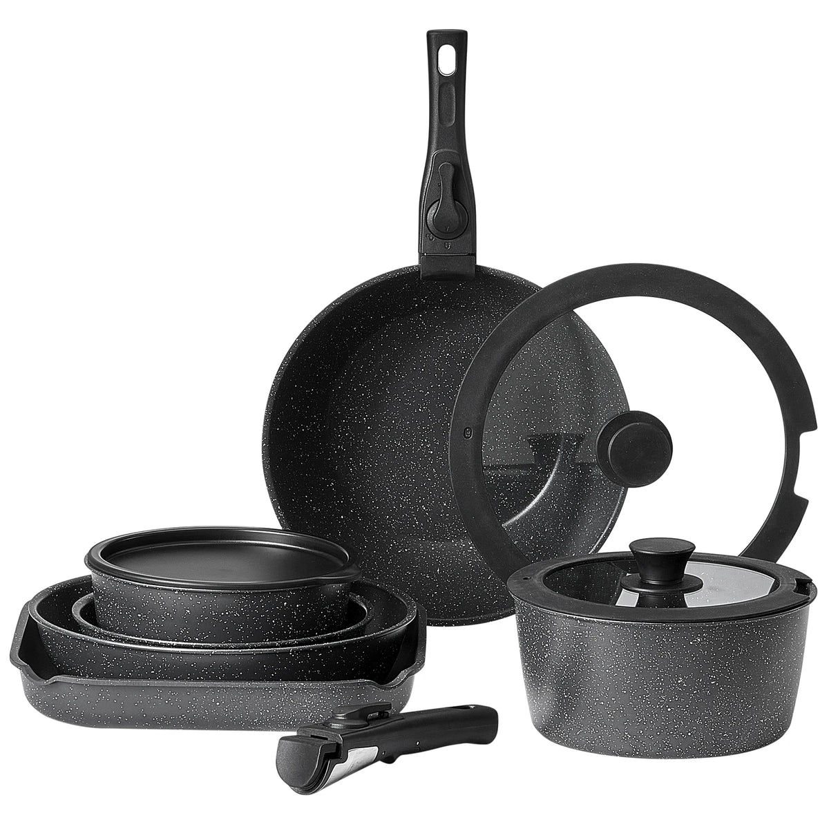 17-Piece Granite Nonstick Cookware Set