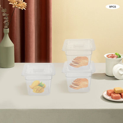 8-Pack Acrylic Food Storage Pans with Lids