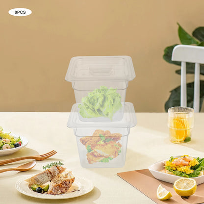 8-Pack Acrylic Food Storage Pans with Lids