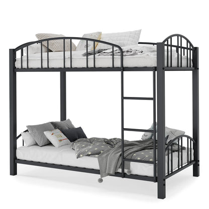 Cama de cama doble de metal con escalera