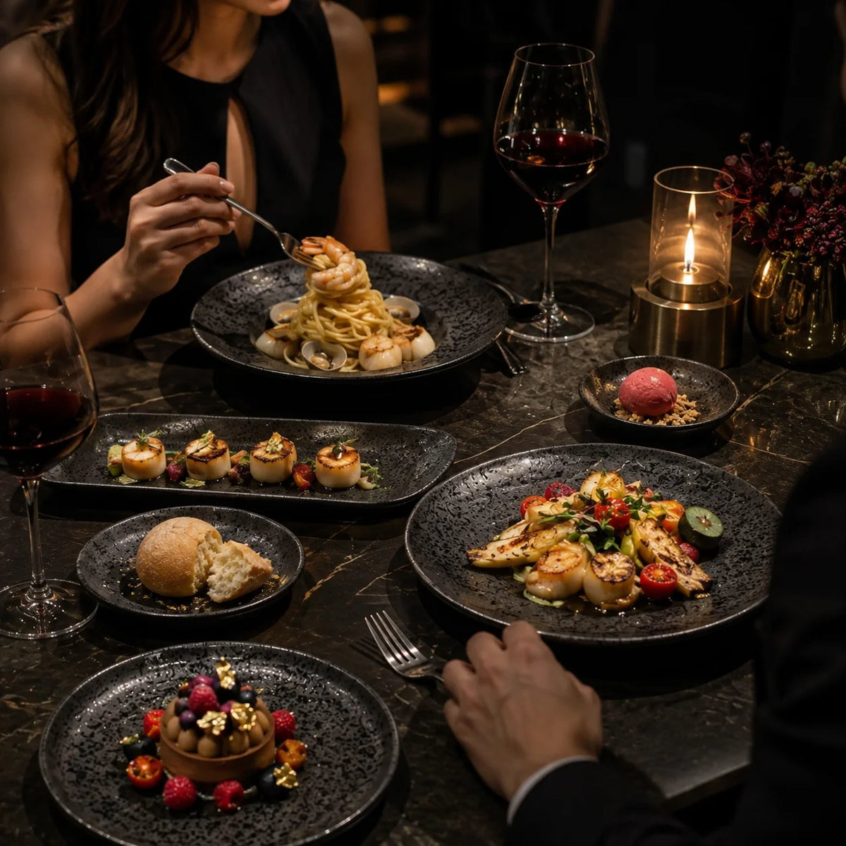Black Speckled Stoneware Dinnerware