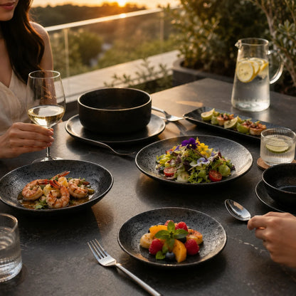 Black Speckled Stoneware Dinnerware