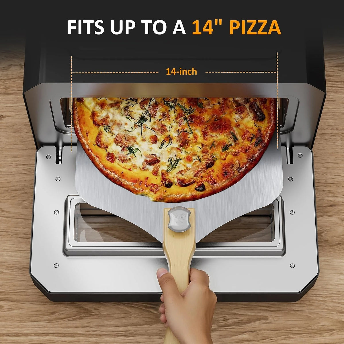 12-Inch Electric Pizza Oven with Stone and Peel