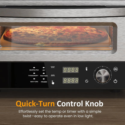 12-Inch Electric Pizza Oven with Stone and Peel