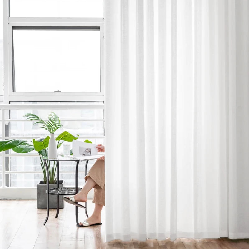White Voile Sheer Curtains