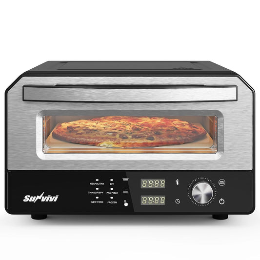 12-Inch Electric Pizza Oven with Stone and Peel