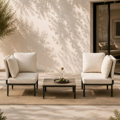 5-in-1 Patio Loveseat Set with Coffee Table