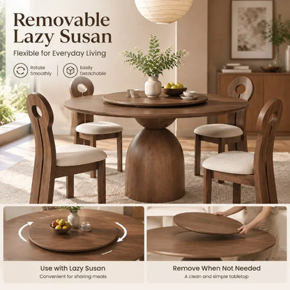 Solid Ash Wood Round Dining Table