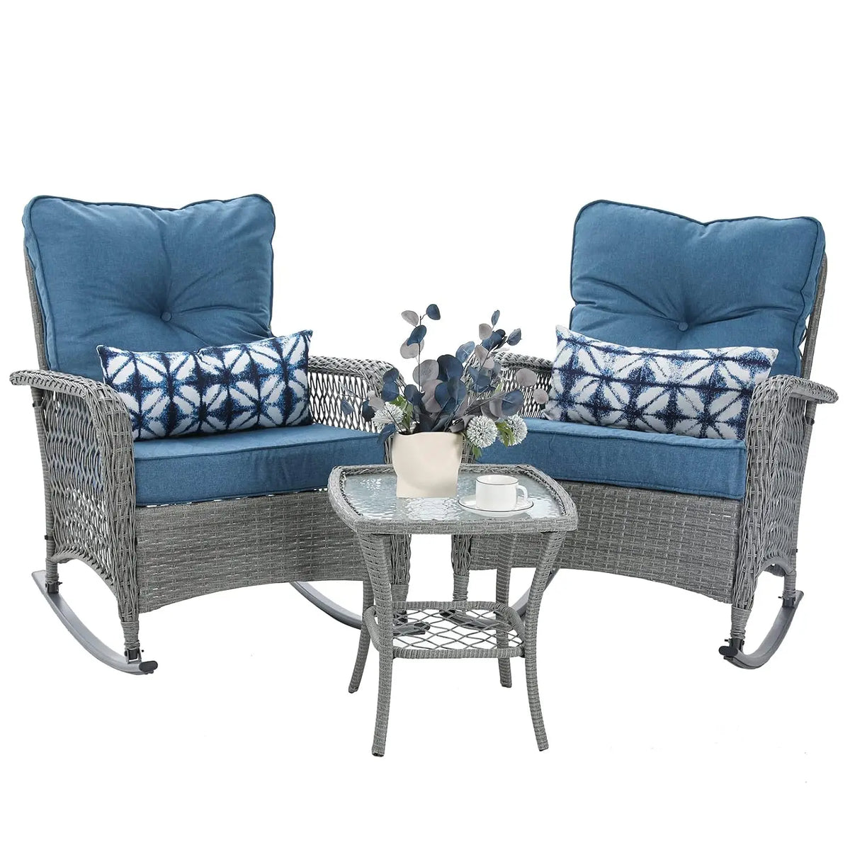 3-Piece Wicker Rocking Bistro Set