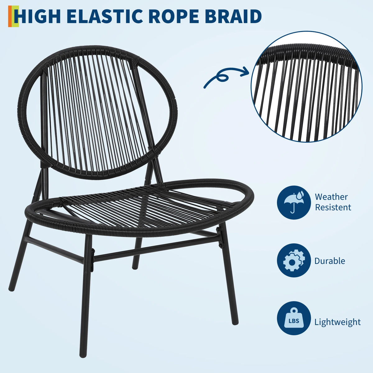 3-Piece Woven Patio Bistro Set