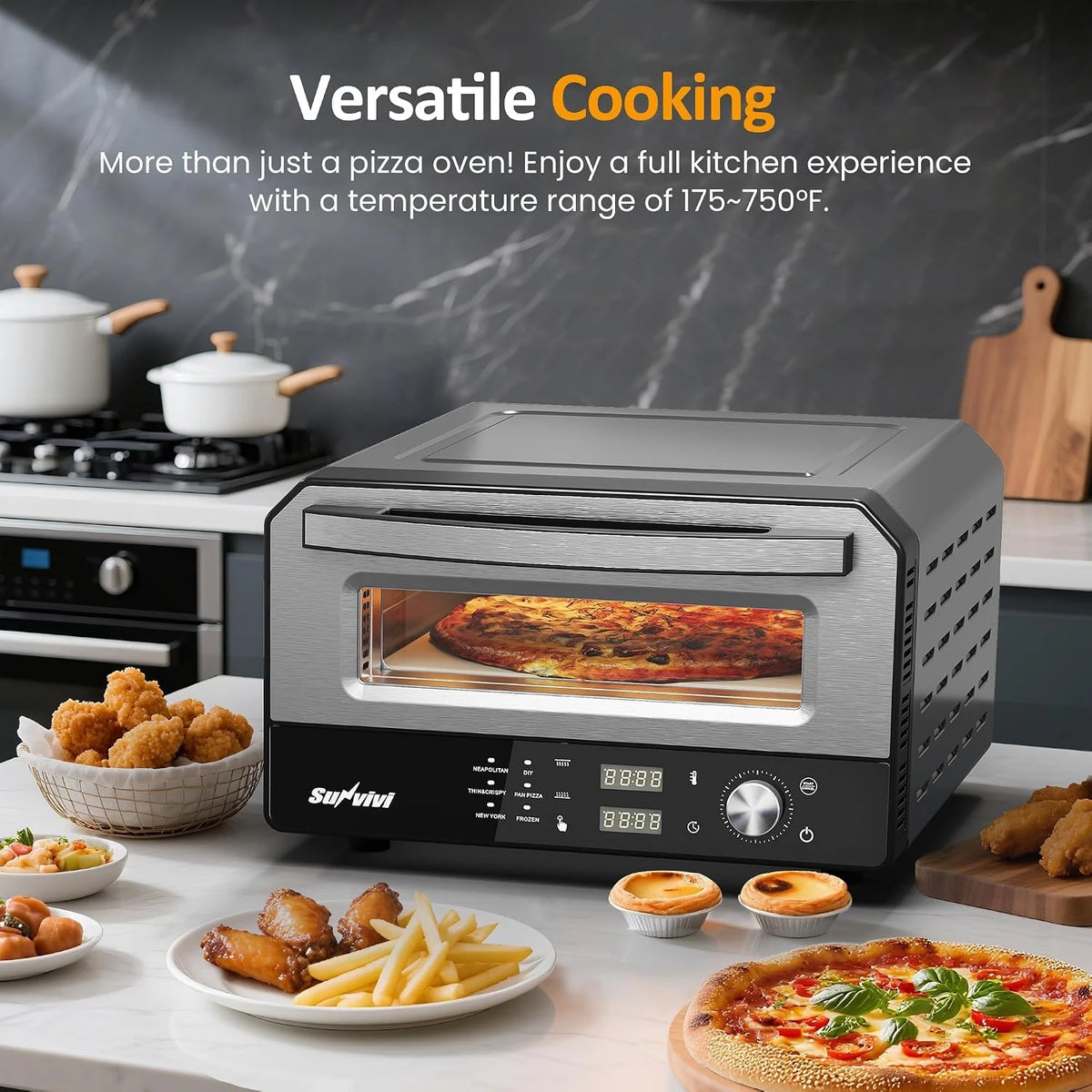 12-Inch Electric Pizza Oven with Stone and Peel