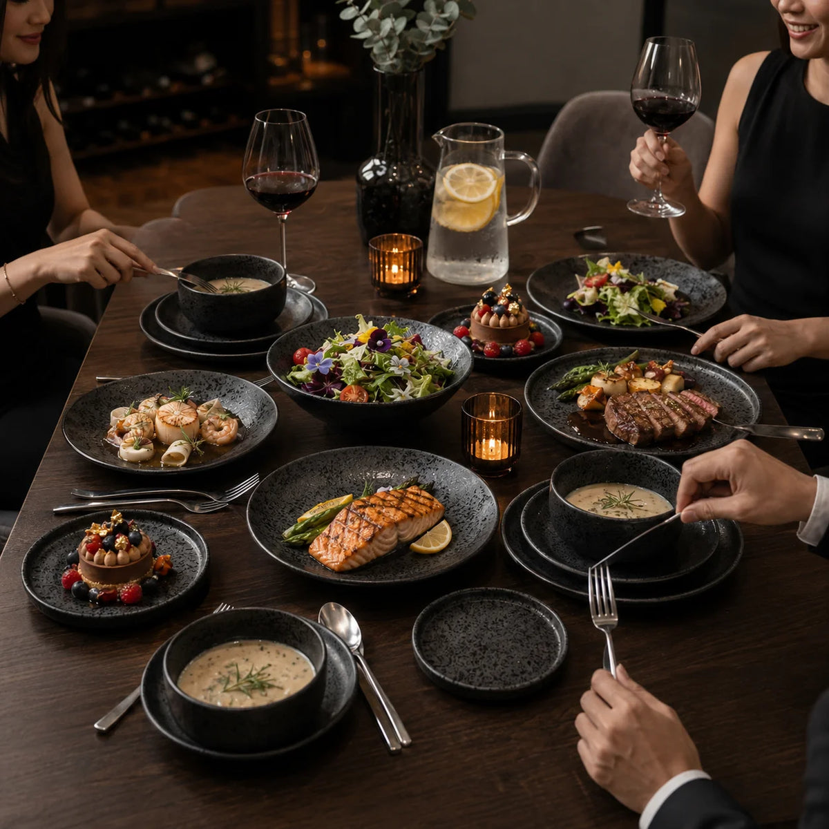 Black Speckled Stoneware Dinnerware