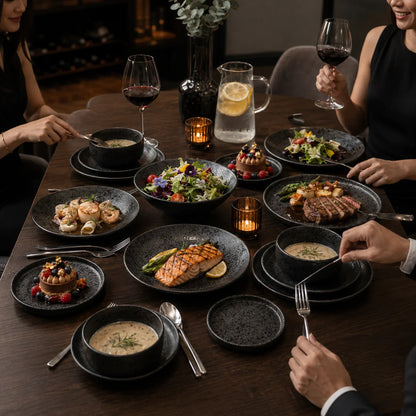 Black Speckled Stoneware Dinnerware