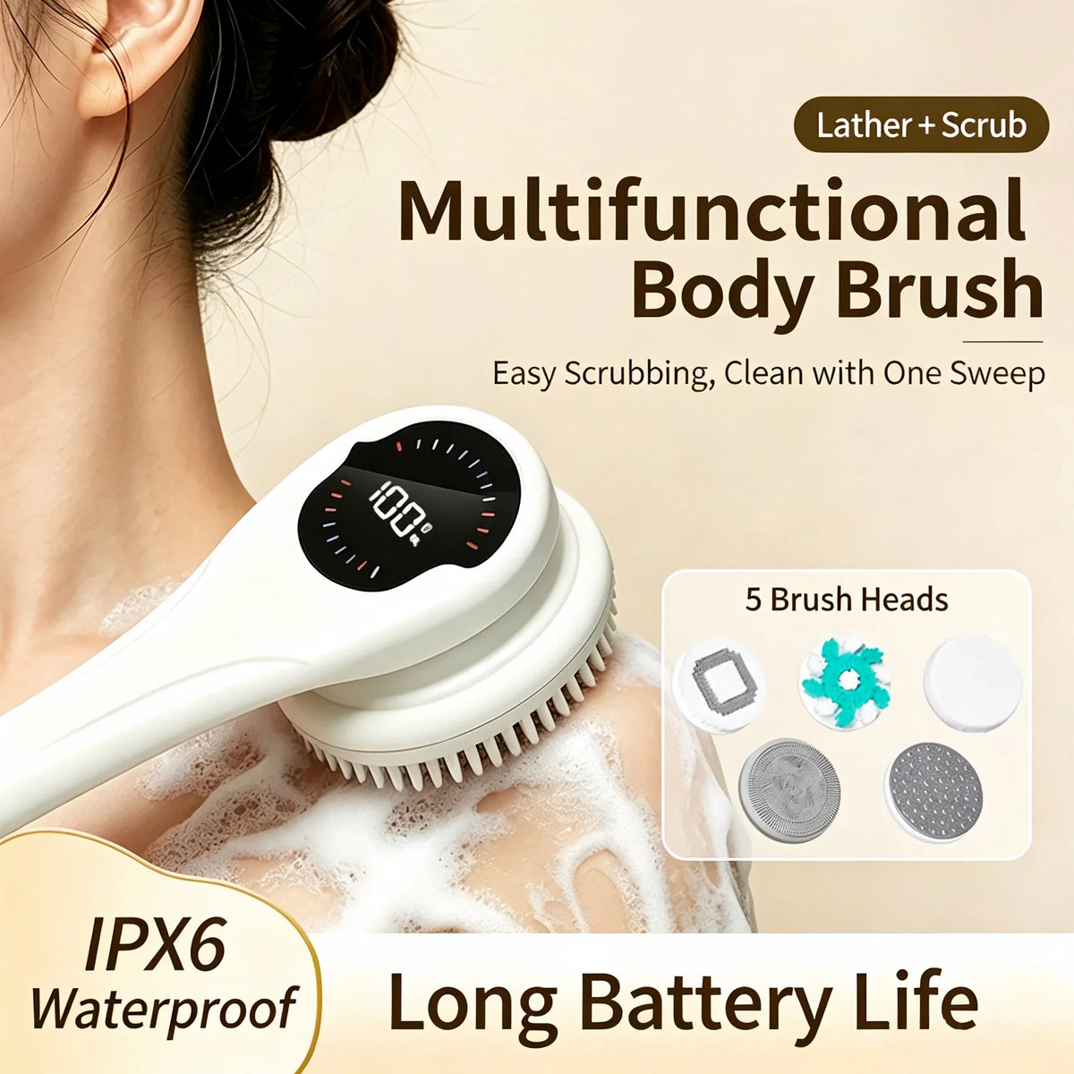 Electric Body Brush with 5 Heads