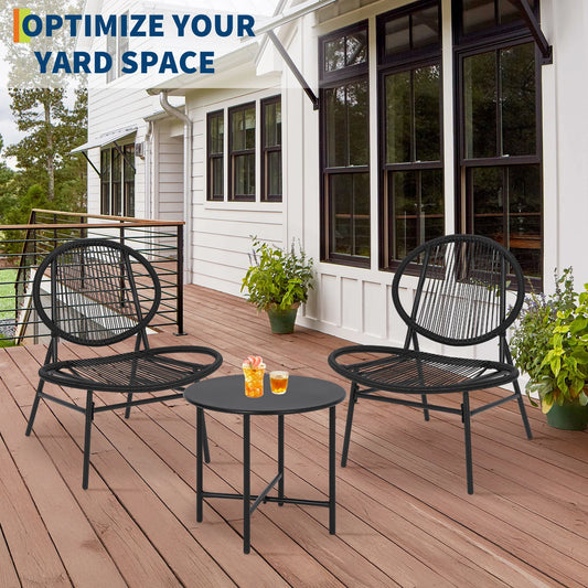 3-Piece Woven Patio Bistro Set