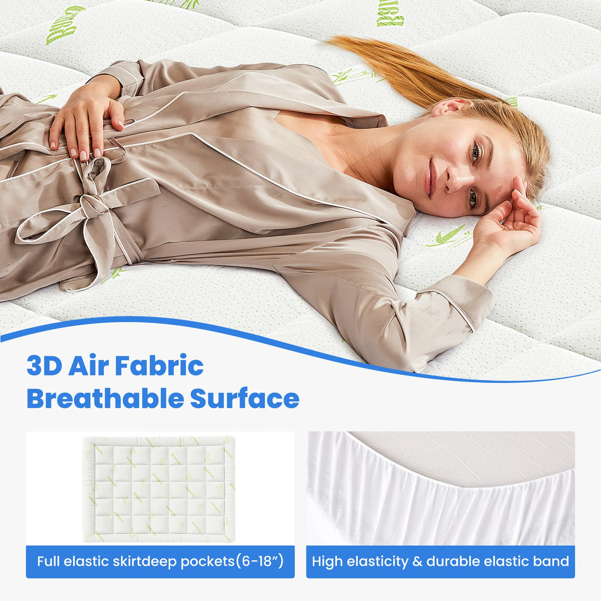 Bamboo Viscose Pillow Top Mattress Pad