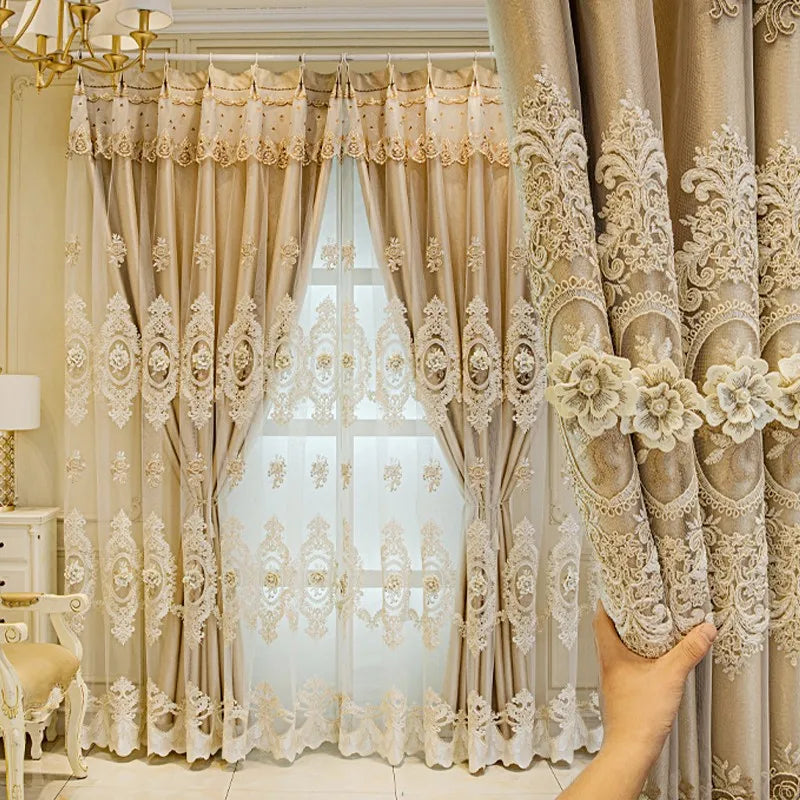 Embroidered Floral Blackout Curtains