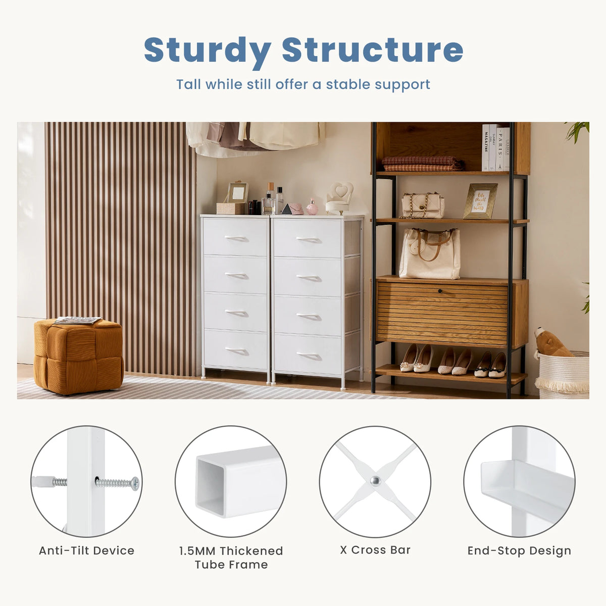 4-Drawer Fabric Storage Cabinet