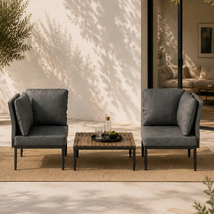 5-in-1 Patio Loveseat Set with Coffee Table