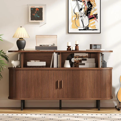 55-Inch Record Player Stand with Charging Station