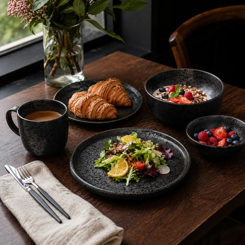 Black Speckled Stoneware Dinnerware