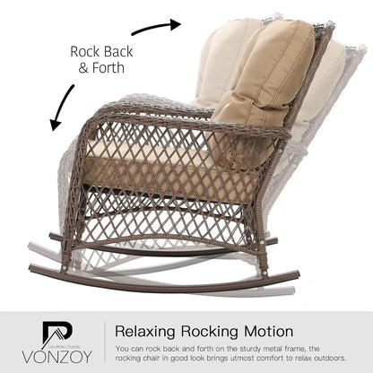 3-Piece Wicker Rocking Bistro Set