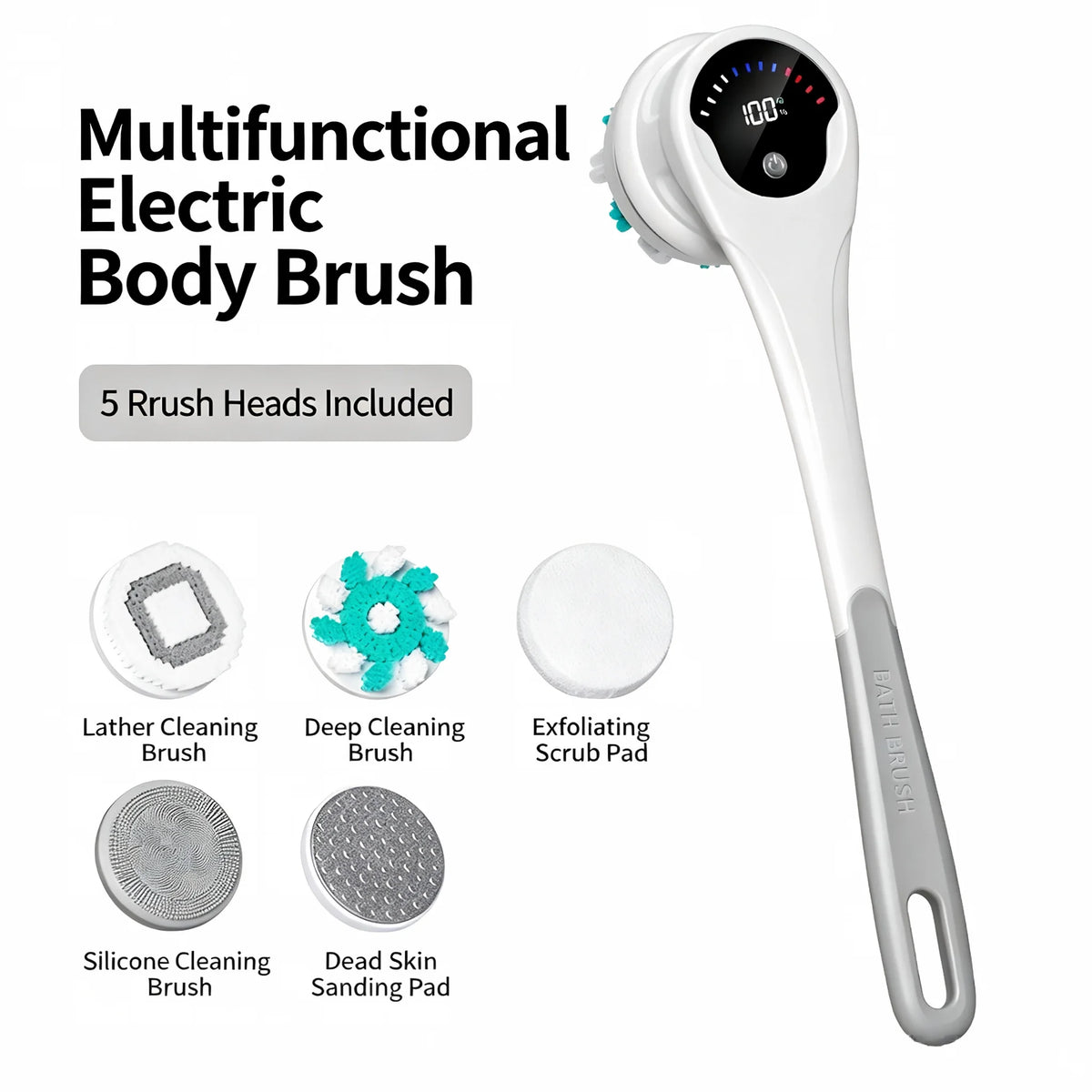 Electric Body Brush with 5 Heads