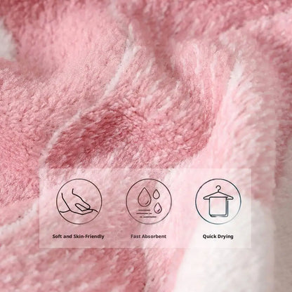 Oversized Striped Coral Fleece Bath Towel