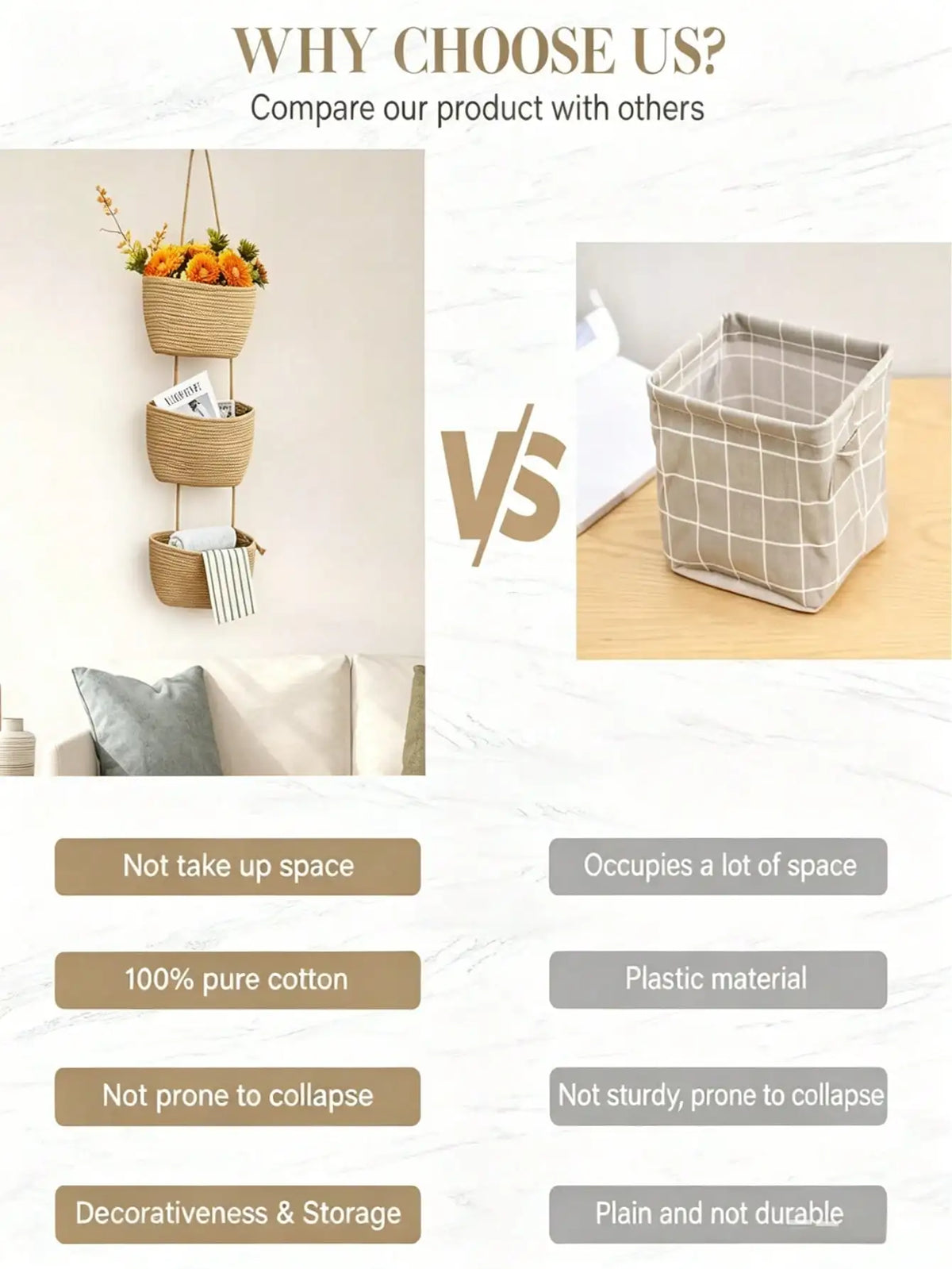 14-Inch Three-Tier Hanging Storage Basket